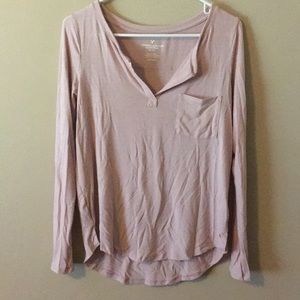 Cute, loose, pink, long sleeve top
